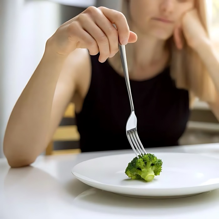 Retrato de una persona en un momento de calma, relacionado con bulimia y anorexia